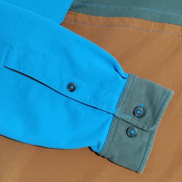 Territory Ahead Shirt Mens Large L/S Button Up Color Block Western Soft Comfort - Picture 3 of 16